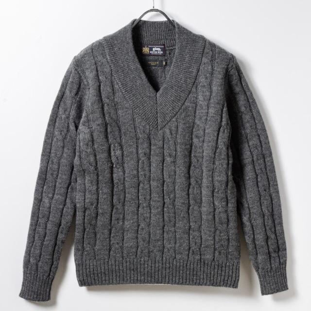 V-Neck Cable Knit