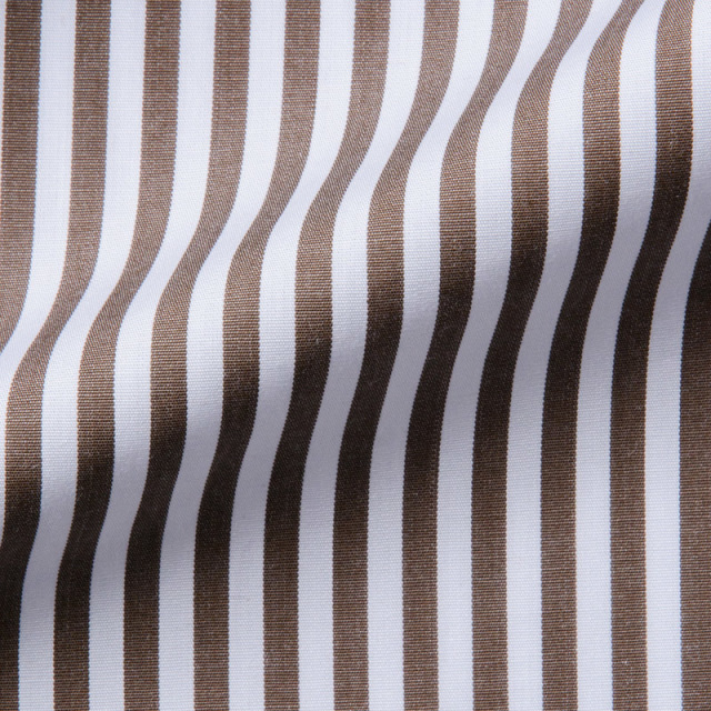 ピンホールカラーシャツブラウンロンドンストライプ