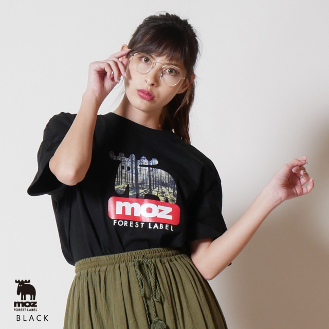 moz FOREST LABEL 針葉樹林柄TEE