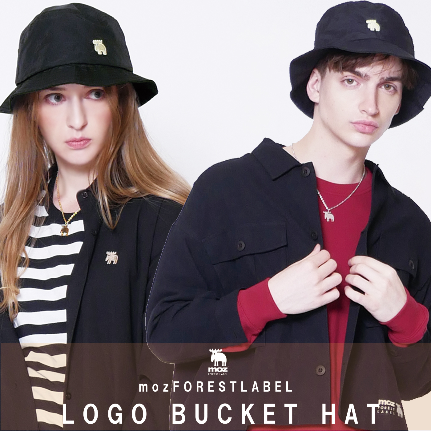 moz FOREST LABEL  ロゴバケットハット◆