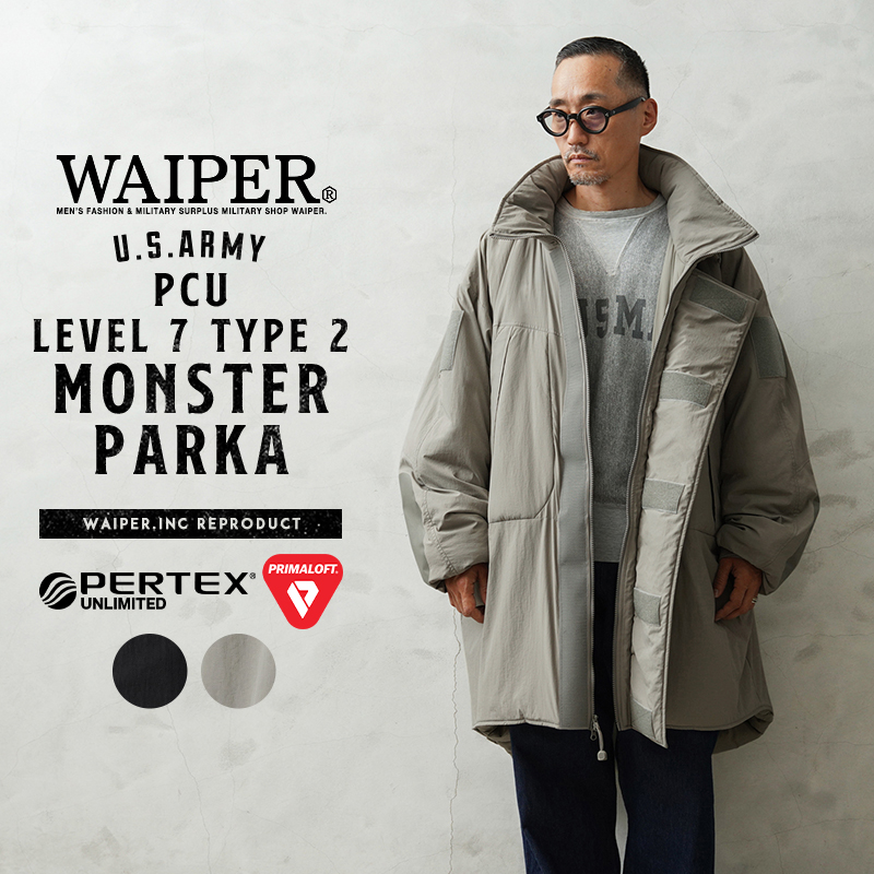 WAIPER.inc 米軍 PCU LEVEL7 TYPE2 PRIMALOFT モンスターパーカー PERTEX UNLIMITED【WP1009】【I】