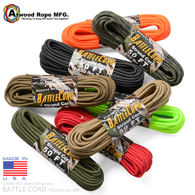 ATWOOD ROPE MFG. 7Strand 2650Lbs バトルコード 50FT【T】