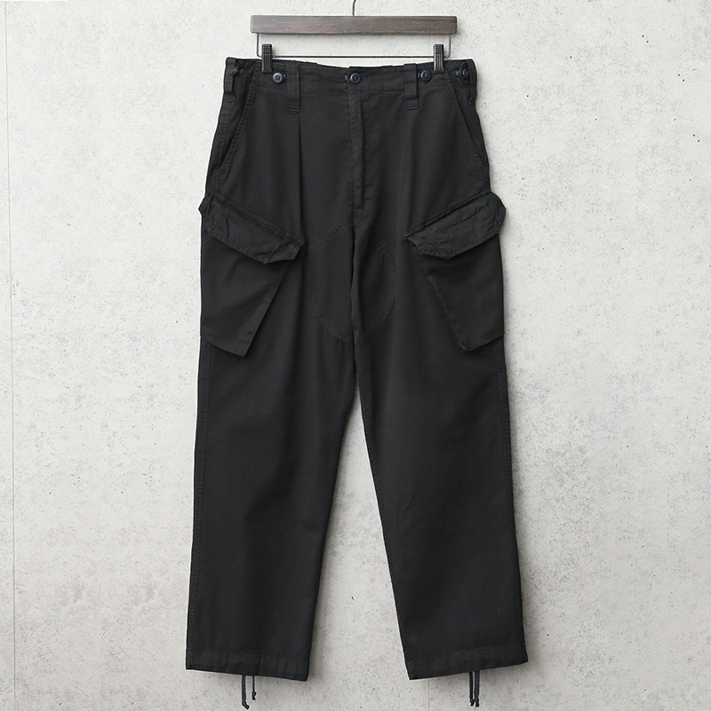 実物 イギリス軍 ROYAL NAVY COMBAT カーゴパンツ スラントポケット DEEP BLACK染め
