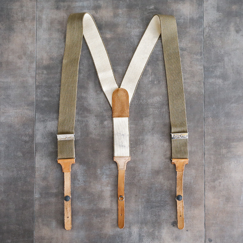 実物 USED 東ドイツ NVA ラバーサスペンダー