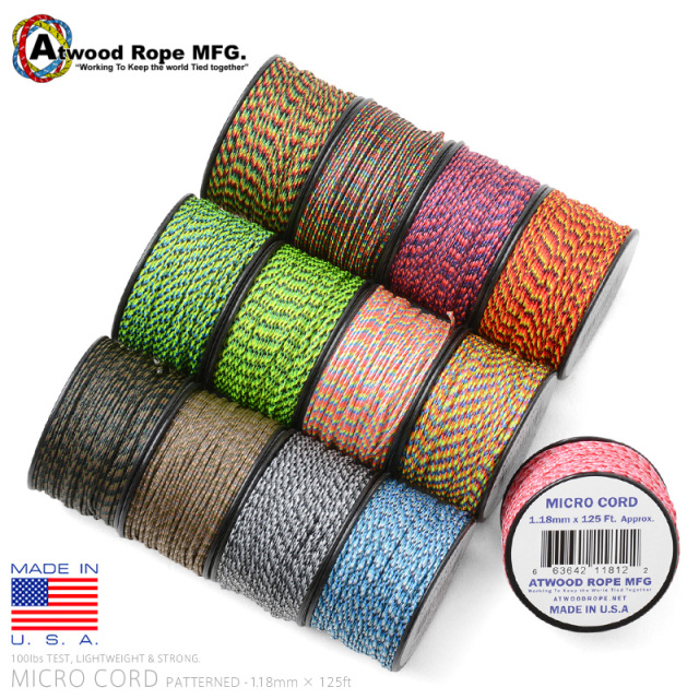 ATWOOD ROPE MFG. 1.18mm × 125FT MICROコード PATTERNED【T】