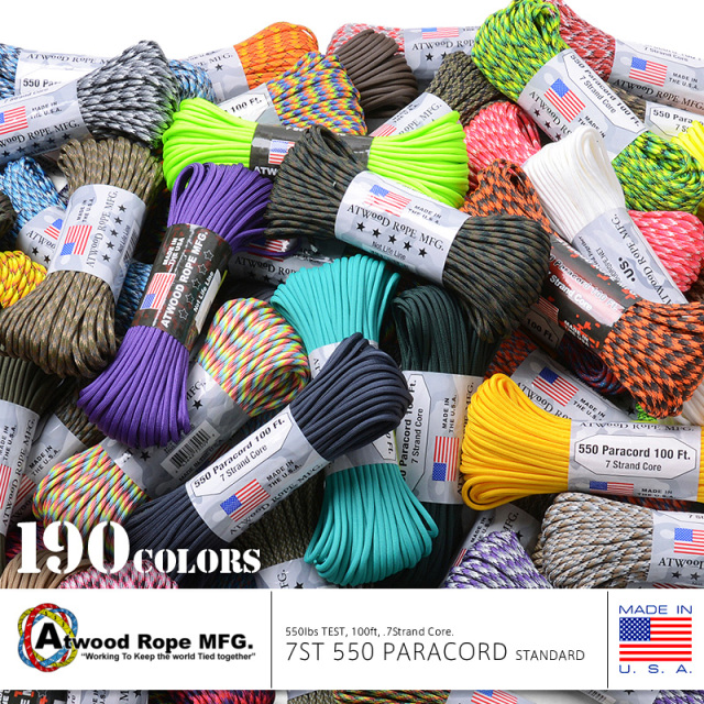 ATWOOD ROPE MFG. 7Strand 550Lbs パラコード 100FT【T】