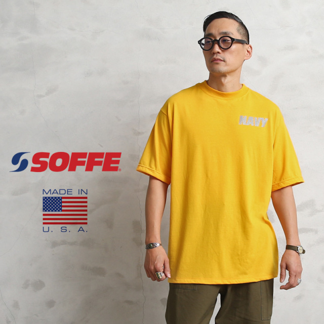 SOFFE ソフィー 966MNR 米軍仕様 U.S.NAVY トレーニング用 半袖Tシャツ MADE IN USA【T】