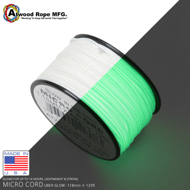 ATWOOD ROPE MFG. 1.18mm × 125FT UBER GLOW MICROコード【T】