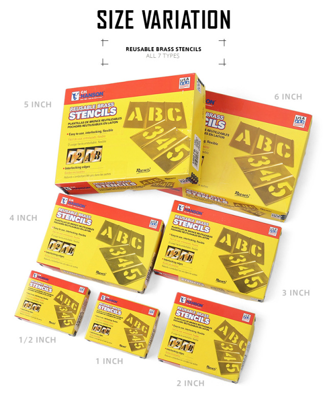 CH HANSON 真鍮ステンシルセット ABC/数字 3サイズセット 楽天市場