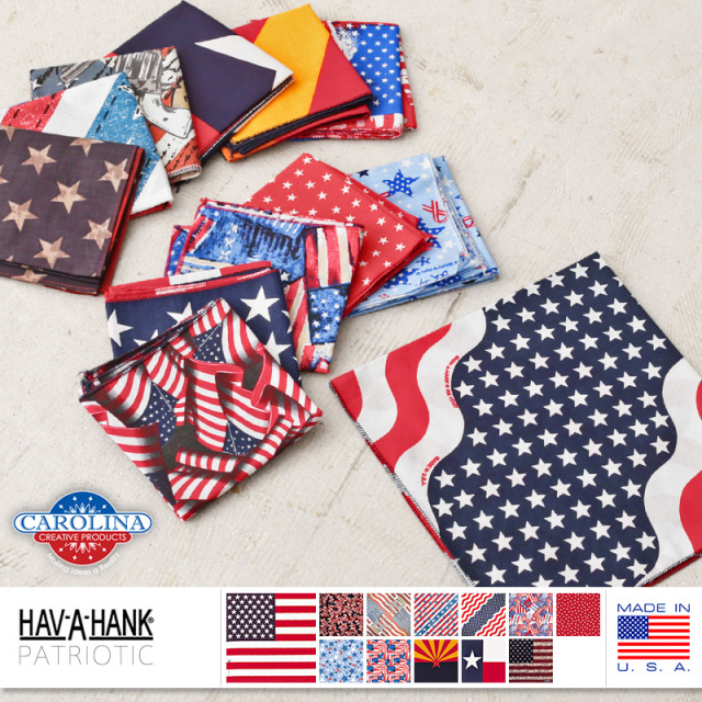 HAV-A-HANK ハバハンク MADE IN U.S.A. PATRIOTIC バンダナ 12色【T】