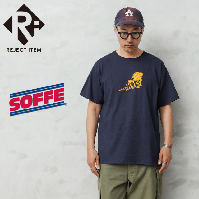 リジェクト 訳あり品 デッドストック SOFFE ソフィー M305NS1 U.S.NAVY SEABEES “FIGHTING BEE” Tシャツ ネイビー