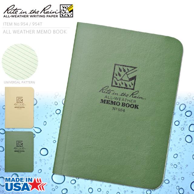 Rite In the Rain ライトインザレイン 米軍使用 ALL WEATHER MEMOBOOK 防水タクティカルメモブック （954,954T）