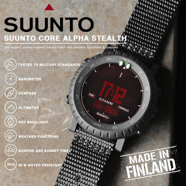 SUUNTO スント SS050504000 Suunto Core Alpha Stealth リストウォッチ（腕時計）【メーカー小売価格31,800円（税別）】