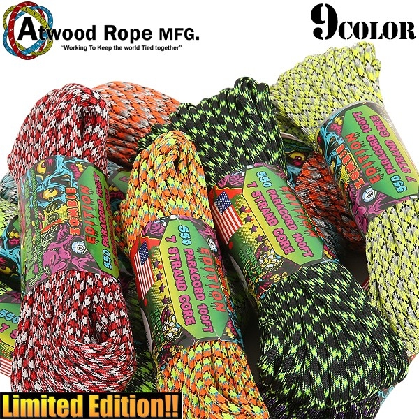 ATWOOD ROPE MFG. 7Strand 550 パラコード 100FT ZOMBIE EDITION【T】