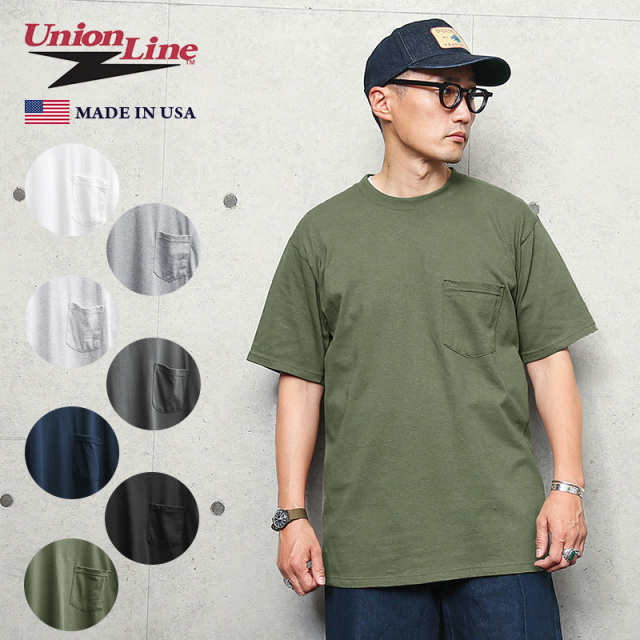 UNION LINE ユニオンライン 10336 SHORT 半袖 ポケットTシャツ MADE IN USA