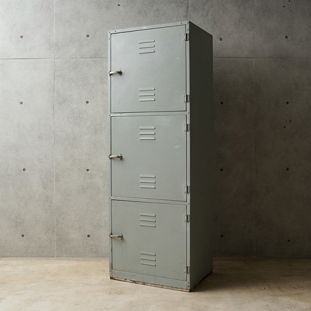 US NAVY Aluminum locker Southern Steel Co. 3door US NAVY ヴィンテージ アルミロッカー 3door【7】【T】