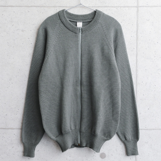 実物 USED チェコ軍 ジップアップ ウールセーター