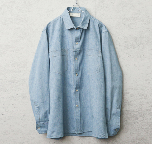 実物 新品 デッドストック イタリア プリズナー シャンブレーシャツ