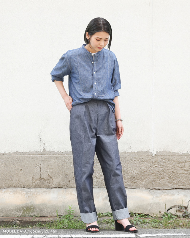 実物 新品 デッドストック フランス軍 レディース デニム トラウザーパンツ