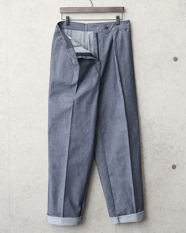 実物 新品 デッドストック フランス軍 レディース デニム トラウザーパンツ