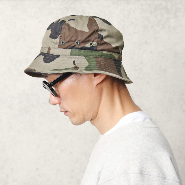 実物 新品 デッドストック フランス軍 HBT ブッシュハット CCEカモ