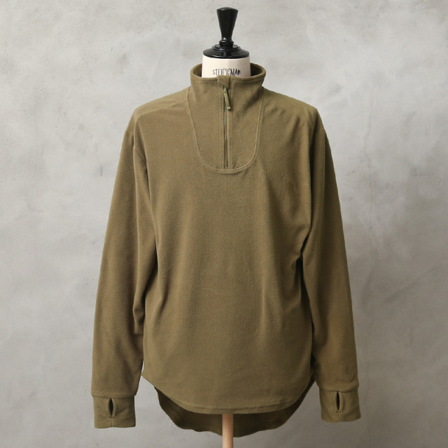 実物 USED イギリス軍 PCS フリース サーマルシャツ LIGHT OLIVE