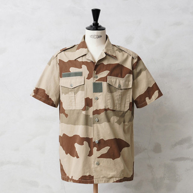 実物 USED フランス軍 チャドシャツ 半袖 デザートカモ