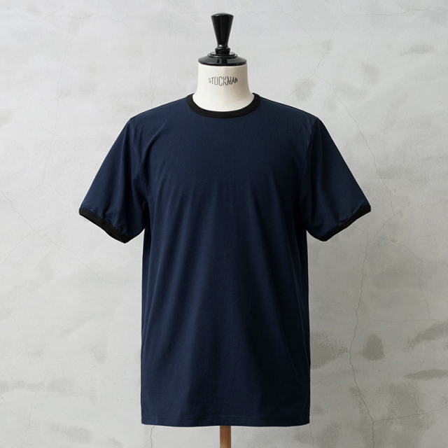 実物 新品 デッドストック オランダ軍 ショートスリーブ リンガーTシャツ ネイビー×ブラック