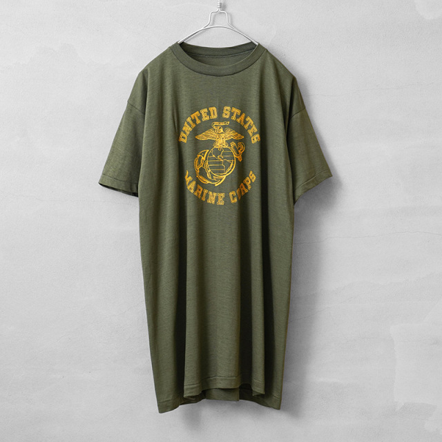 MADE IN USA デッドストック USMC（United States Marine Corps）米海兵隊 イエロープリントTシャツ