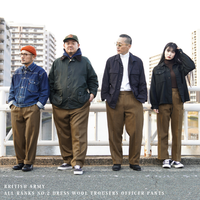 実物 新品 デッドストック イギリス陸軍 ALL RANKS No.2 DRESS ウール トラウザーズ / オフィサーパンツ ブラウン WOOL100%