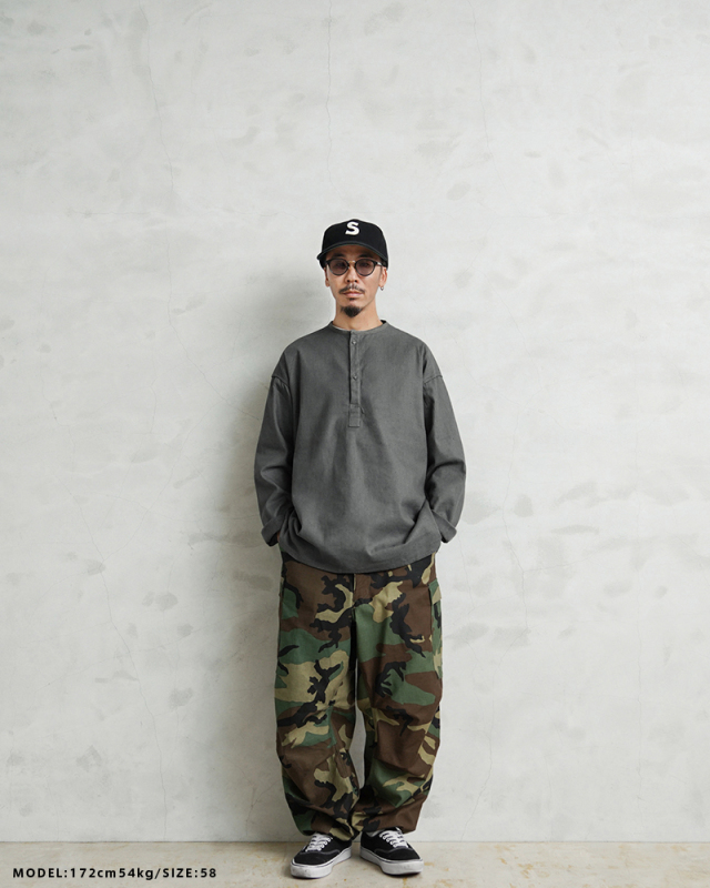 実物 新品 ロシア軍 ヘンリーネック スリーピングシャツ Olive Gray MILITARY 実物 新品 デッドストック ロシア軍 70s ヘンリー