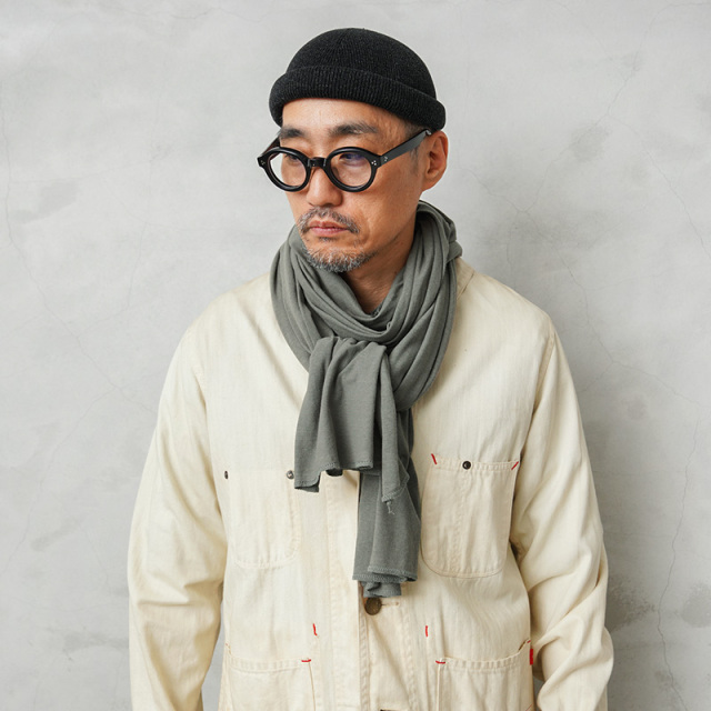 実物 新品 デッドストック 米軍 NECKERCHEEF コットン ストール FOLIAGE GREEN【T】