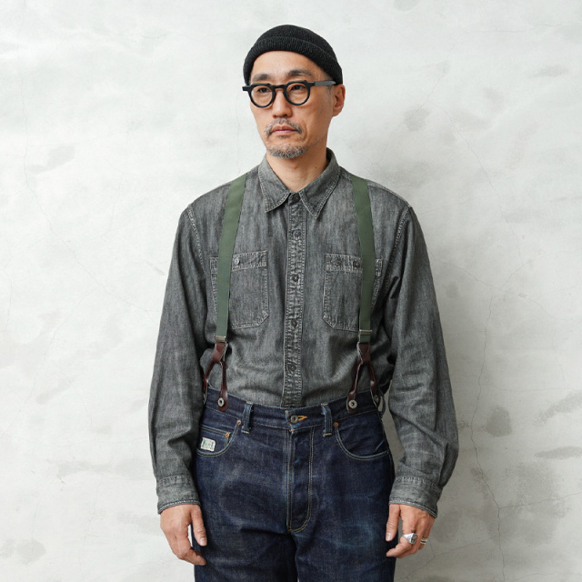 実物 USED チェコ軍 Y型サスペンダー オリーブ 