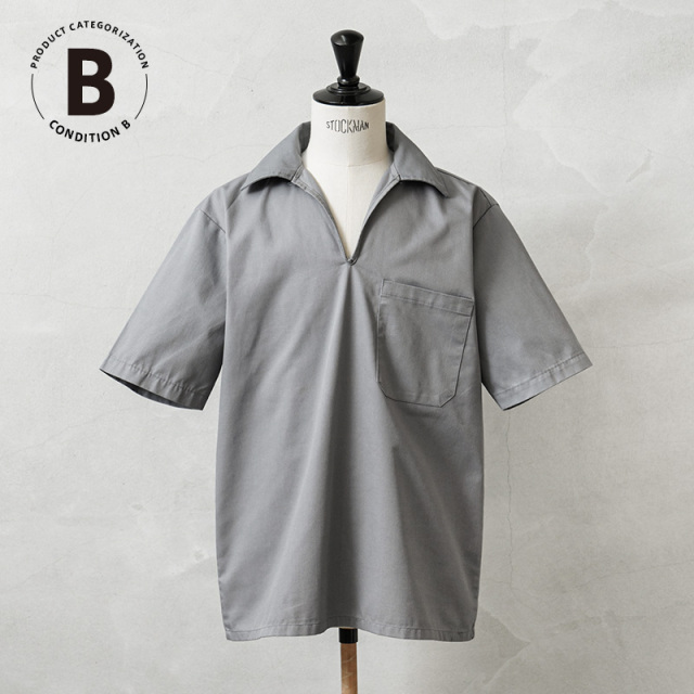 デッドストック MADE IN USA ツイル プリズナー ワークシャツ GRAY コンディションB