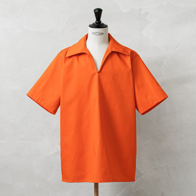 デッドストック MADE IN USA ツイル プリズナー ワークシャツ ORANGE