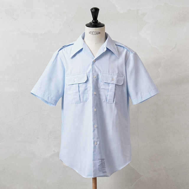 実物 新品 デッドストック 米空軍 AF BLUE ショートスリーブ ドレスシャツ ステンシル
