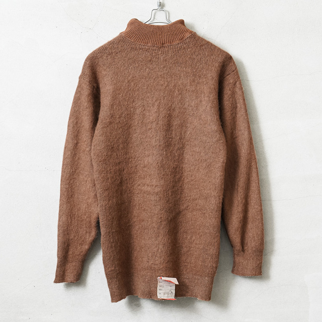 実物 新品 デッドストック ロシア軍（旧ソ連軍） モックネック ウールセーター ブラウン