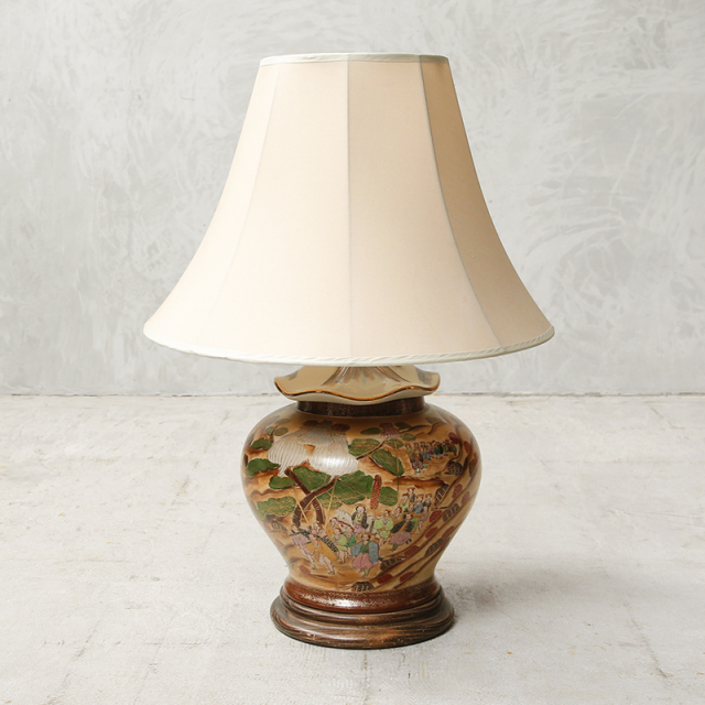 実物 USED 米軍 陶明造九谷焼 壺型 テーブルランプ【一部離島配送不可】【T】【K】