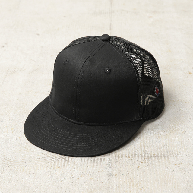 MADE IN USA デッドストック ビンテージ スナップバック メッシュキャップ BLACK【T】