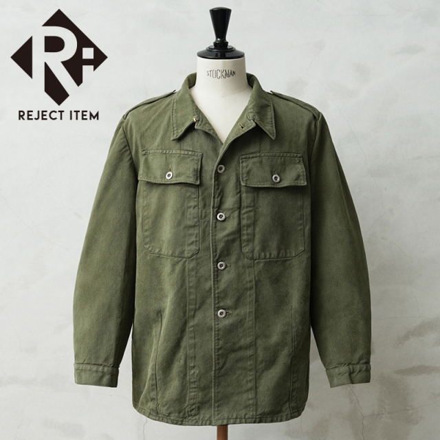 リジェクト 訳あり品 実物 USED スイス軍 前期型 デニム ワークジャケット OLIVE染め