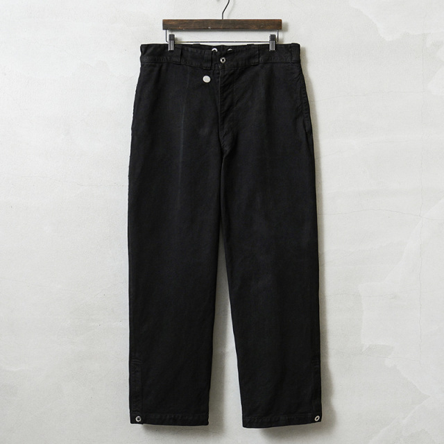 実物 USED スイス軍 1950年代 前期型 SOLID MODEL ヴィンテージ デニム ユーティリティパンツ BLACK染め