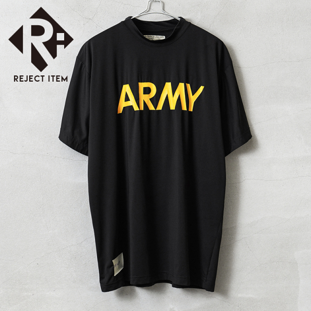 リジェクト 訳あり品 実物 USED 米軍 U.S.ARMY ブラック トレーニングTシャツ マイクロナイロン #1