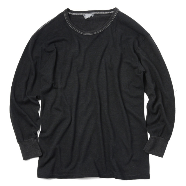 実物 新品 イタリア軍 アンダーシャツ BLACK染め