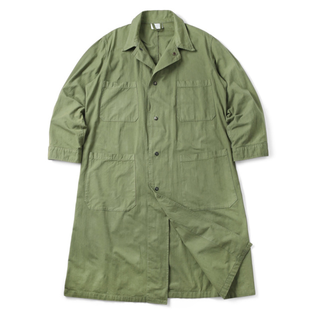 実物 新品 米軍 FOOD INSPECTOR スモックコート OD染め