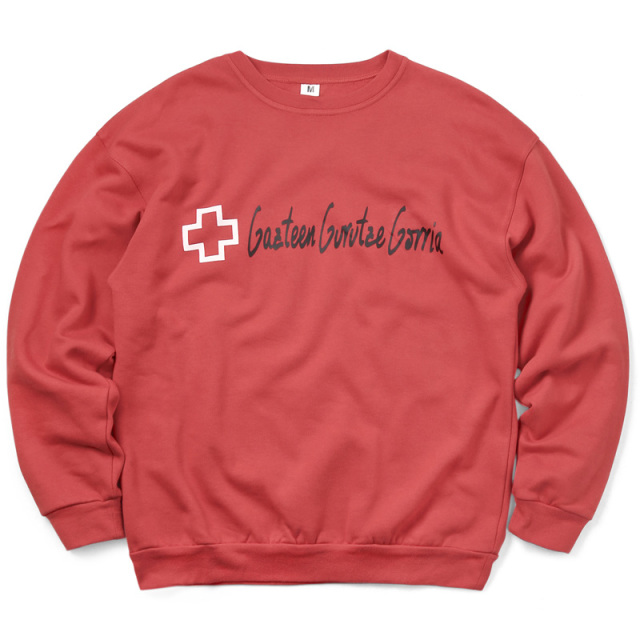 実物 USED スペイン赤十字 レッドクロス スウェットシャツ GAZTEEN GURUTZE GORRIA