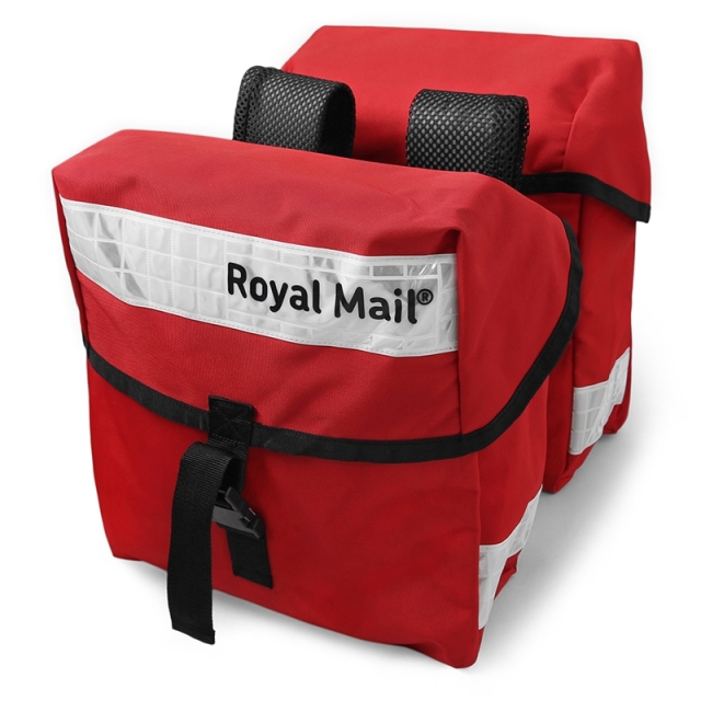 実物 USED イギリス ROYAL MAILバッグ ホワイトリフレクター 2個セット