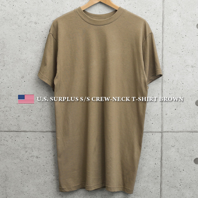 実物 新品 米軍 DESERT CAMO用 BROWN Tシャツ MADE IN USA