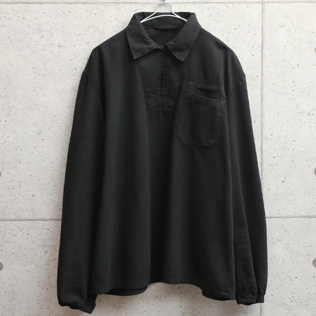 実物 新品 デッドストック チェコ軍 プルオーバーワークシャツ BLACK染め