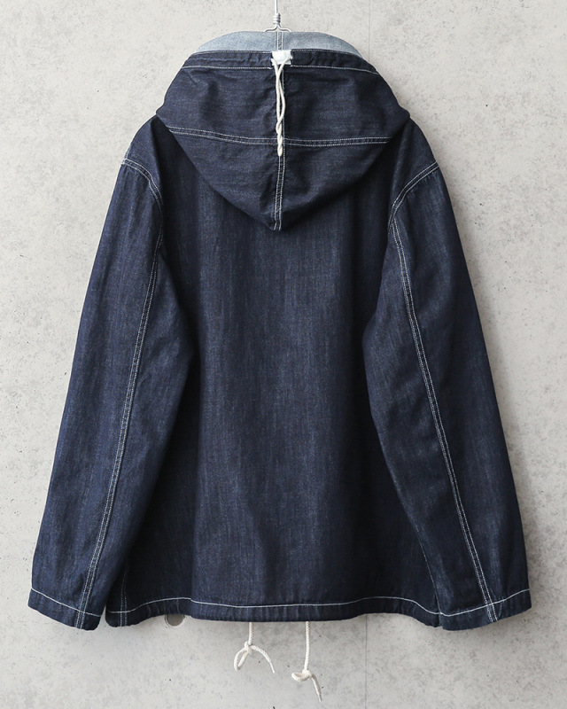 希少 USNAVY スモックパーカー サルゲージ デニムジャケット フード付 40s US NAVY デニム サルベージパーカー | ACORN Buy Sell Vintage