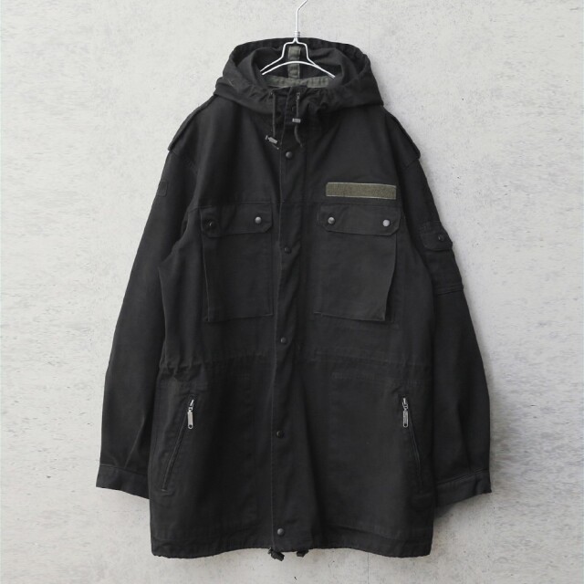 実物 USED ドイツ軍 フレクターカモ パーカー BLACK染め